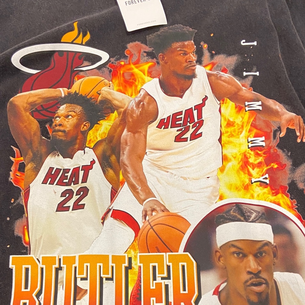 Forever 21 Black Miami Heat Graphic Tee